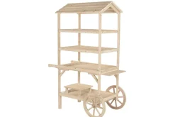 Expositor de Madera Natural con Ruedas de Abeto de 115 cm MB-224501