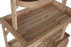 Expositor de Madera Tipo Carro con Ruedas Natural de 108 cm MB-218221
