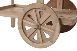 Expositor de Madera Tipo Carro con Ruedas Natural de 108 cm MB-218221