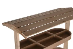 Expositor de Madera Tipo Carro con Ruedas Natural de 108 cm MB-218221