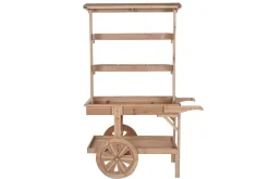 Expositor de Madera Tipo Carro con Ruedas Natural de 108 cm MB-218221