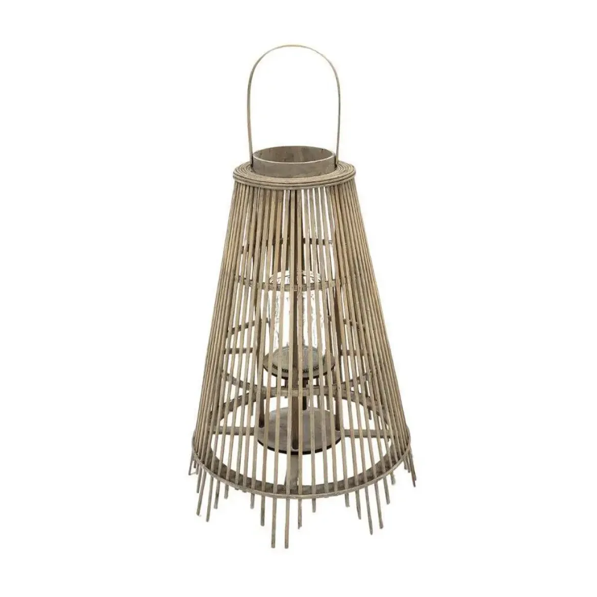 Farol de Madera de 53 cm Gris CONIC