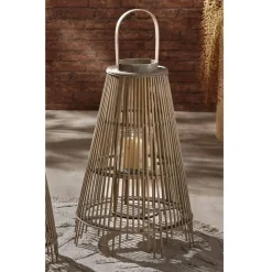 Farol de Madera de 53 cm Gris CONIC