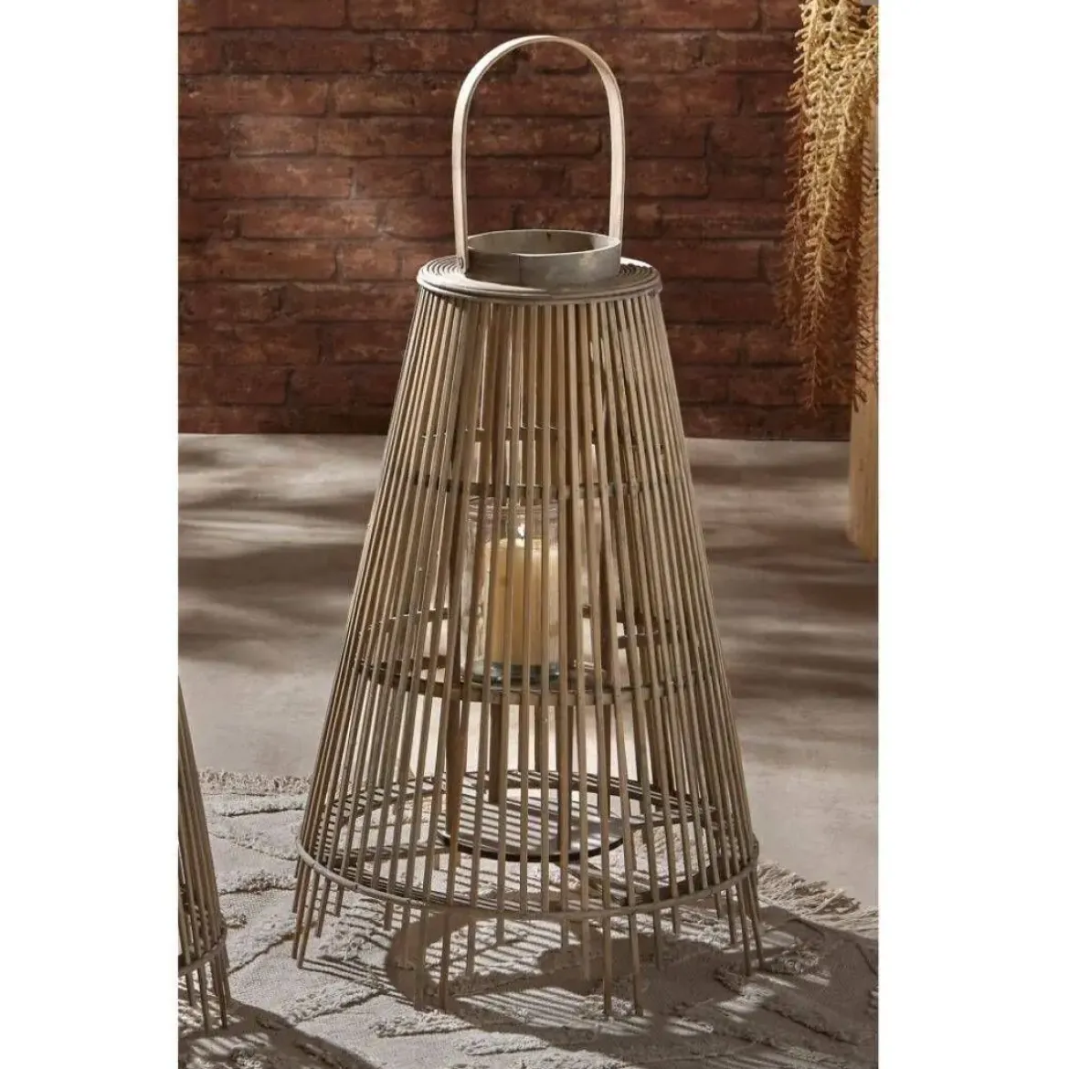 Farol de Madera de 59 cm Gris CONIC