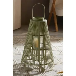Farol de Madera de 53 cm Verde CONIC