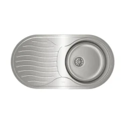 Fregadero Circular Encastrado y Reversible con Cubeta de 36 cm y Escurridor INOX TEKA DR-80 10110005