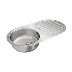 Fregadero Circular Encastrado y Reversible con Cubeta de 36 cm y Escurridor INOX TEKA DR-80 10110005