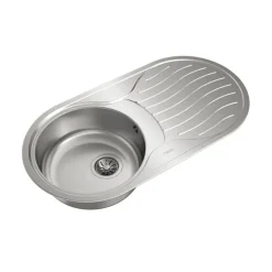 Fregadero Circular Encastrado y Reversible con Cubeta de 36 cm y Escurridor INOX TEKA DR-80 10110005