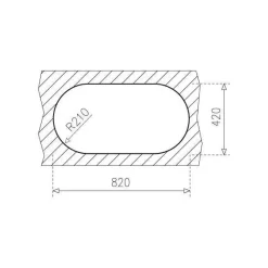 Fregadero circular encastrado con cubetas de 36 cm Sin Orificio TEKA DR-80 2C 10110006