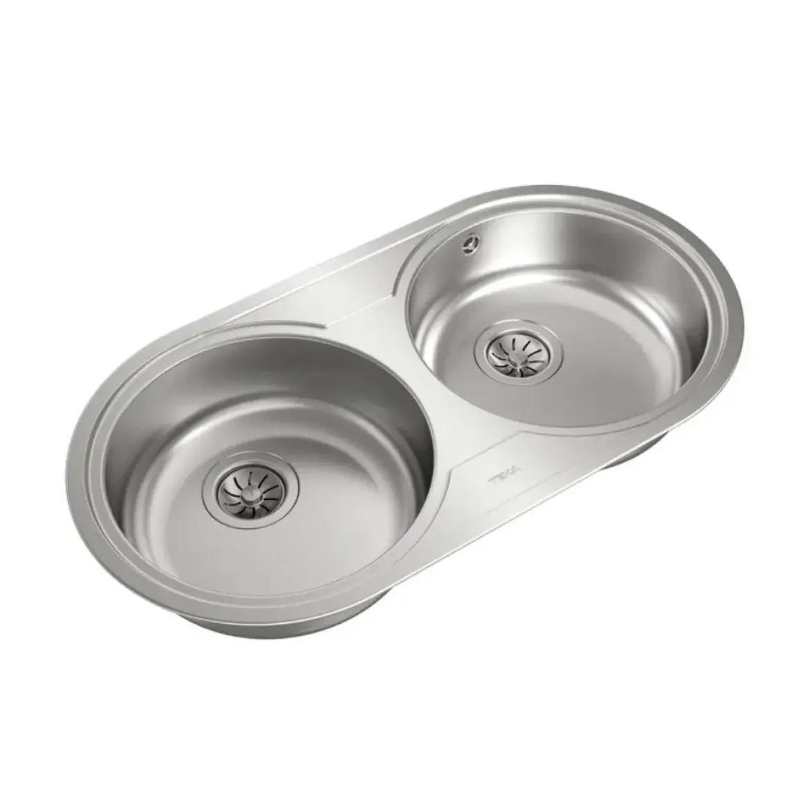 Fregadero circular encastrado con cubetas de 36 cm Sin Orificio TEKA DR-80 2C 10110006