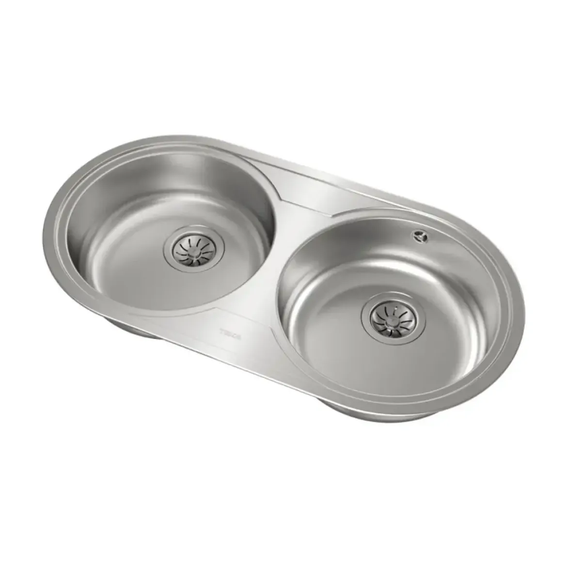 Fregadero circular encastrado con cubetas de 36 cm Sin Orificio TEKA DR-80 2C 10110006
