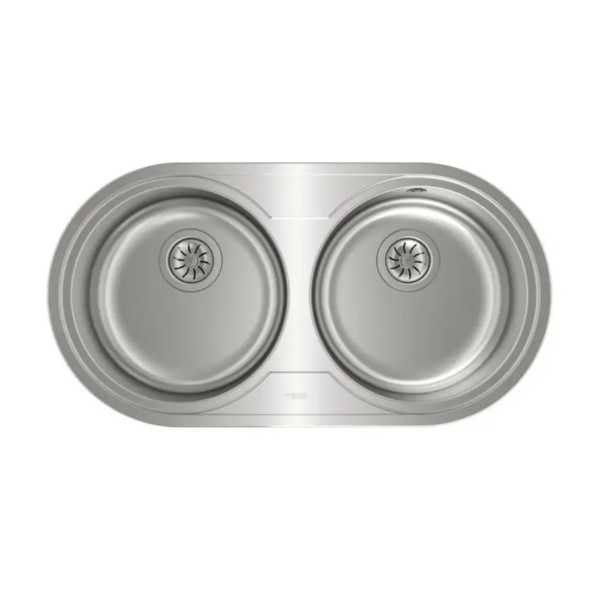 Fregadero circular encastrado con cubetas de 36 cm Sin Orificio TEKA DR-80 2C 10110006