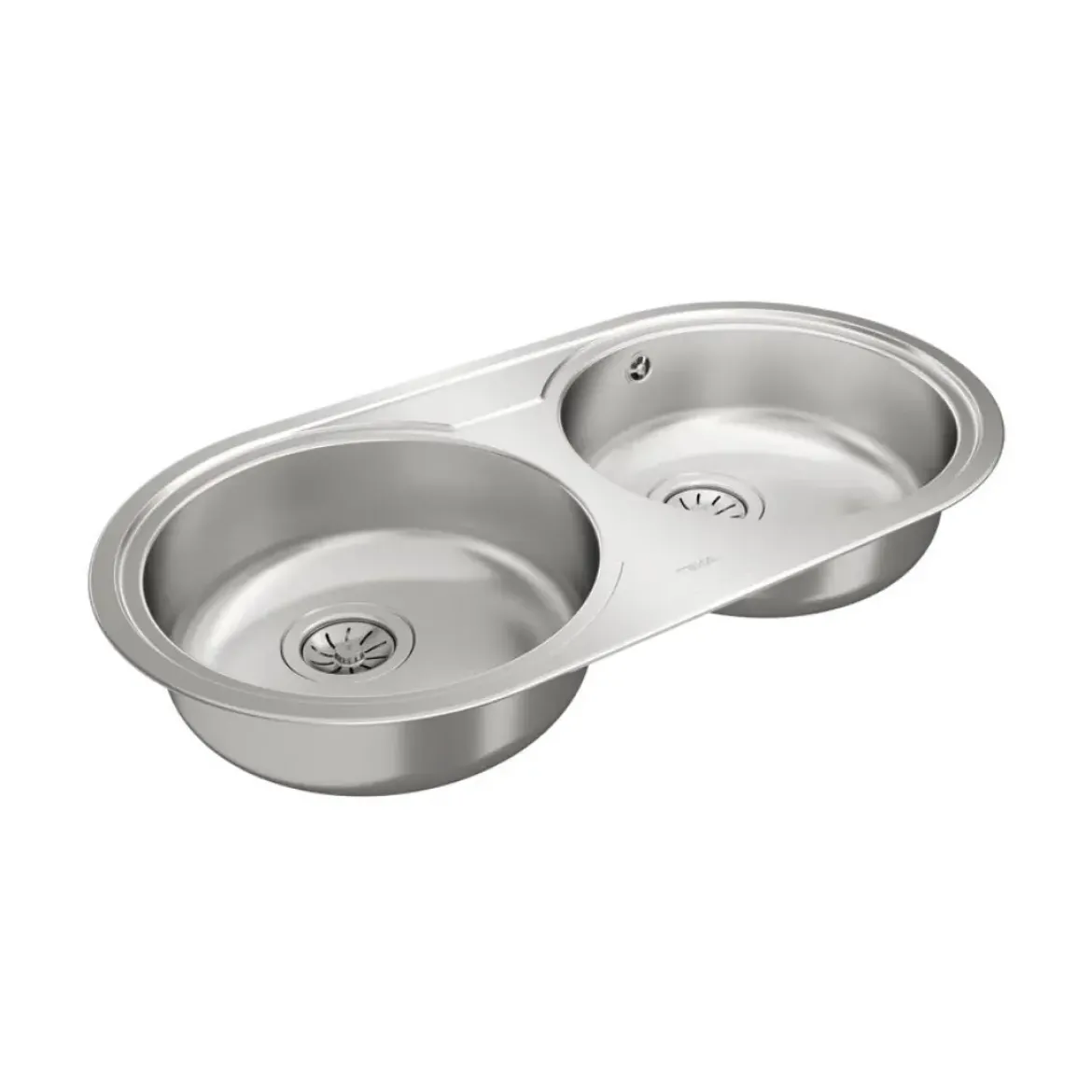 Fregadero circular encastrado con cubetas de 36 cm Sin Orificio TEKA DR-80 2C 10110006