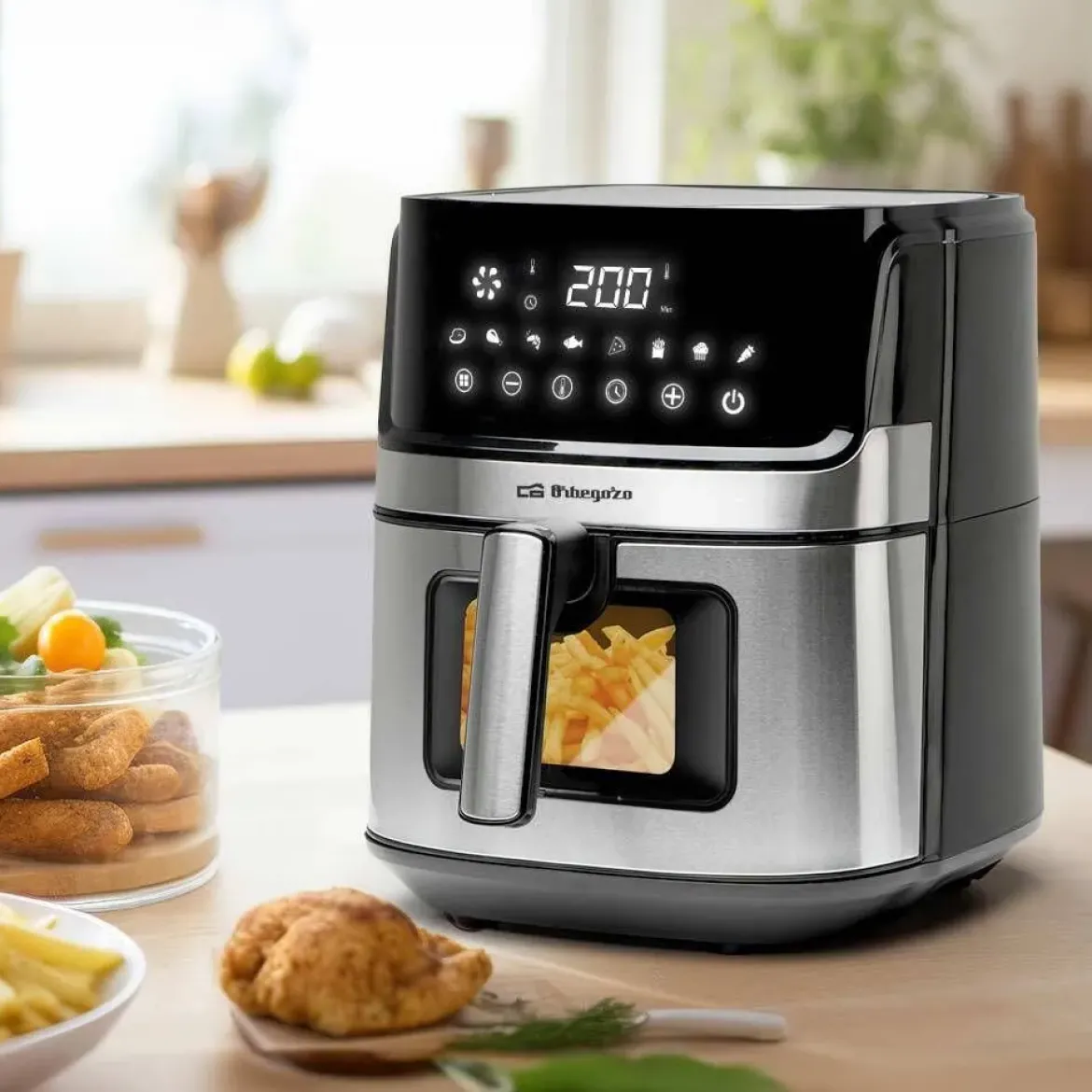 Freidora de Aire 6,5L 1700W Digital Negro Inox ORBEGOZO FDR6520