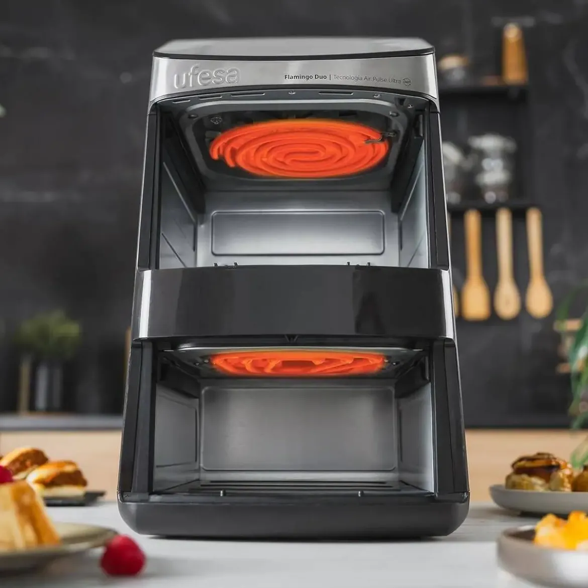 Freidora Sin Aceite Ufesa 11,5L 2500W Doble Altura FLAMINGODUO