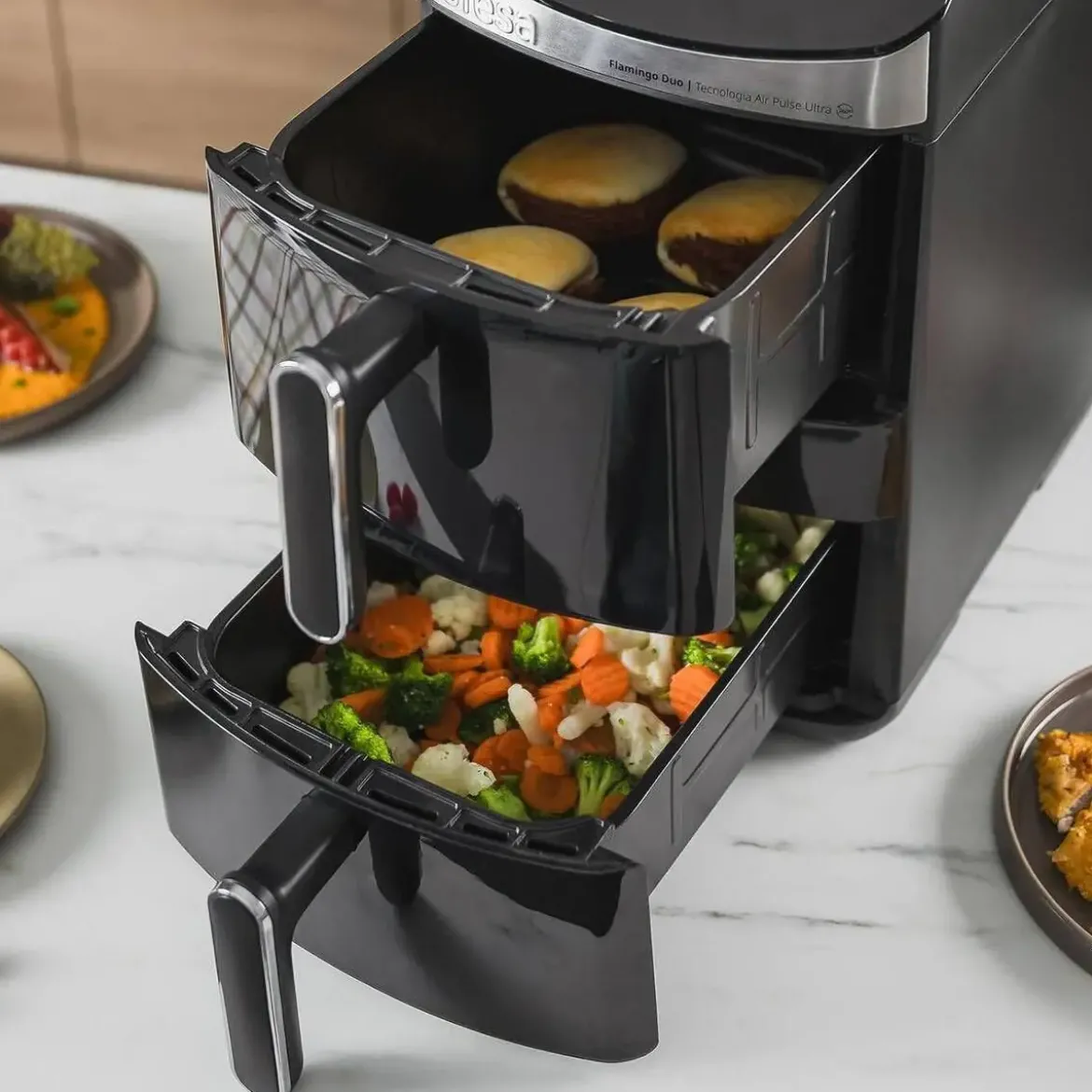 Freidora Sin Aceite Ufesa 11,5L 2500W Doble Altura FLAMINGODUO