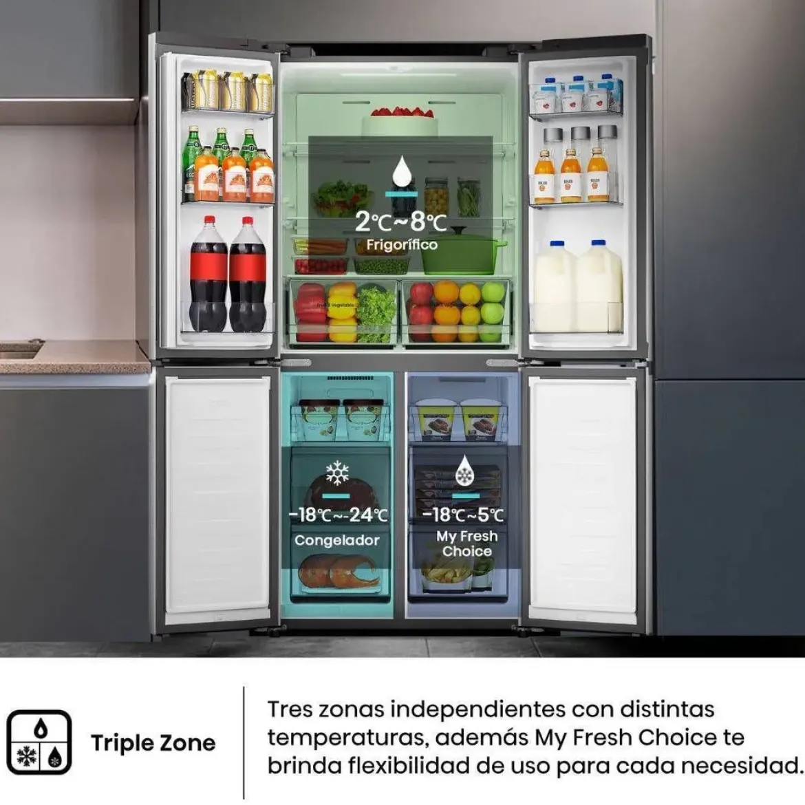 Frigorífico Americano Inox 4 Puertas con WiFi Clase E MQ79470IE