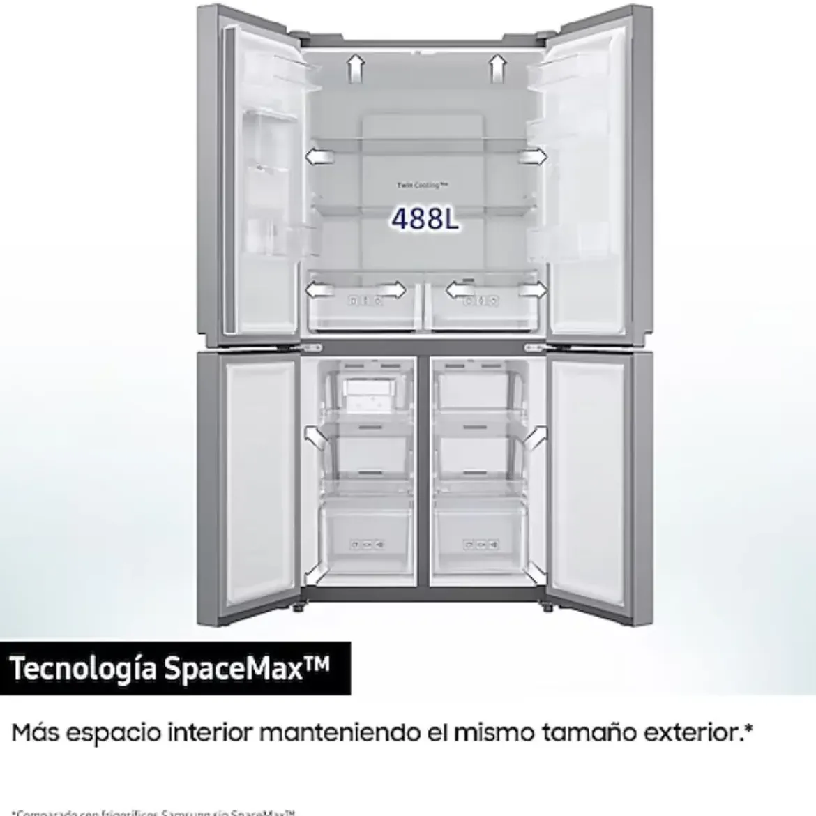 Frigorífico Americano Samsung 4 Puertas Inox 488L RF48A401EM9