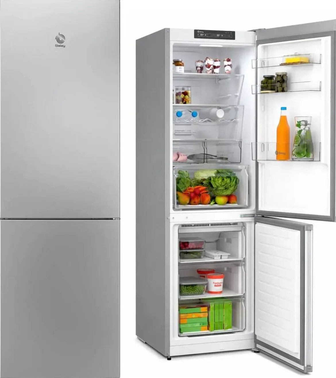 Frigorífico Combi Acero Inoxidable Antihuellas 186x60 BALAY 3KFE553XI