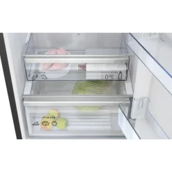 Frigorífico Combi Cristal Negro No Frost de 203 cm BALAY 3KFD855NI