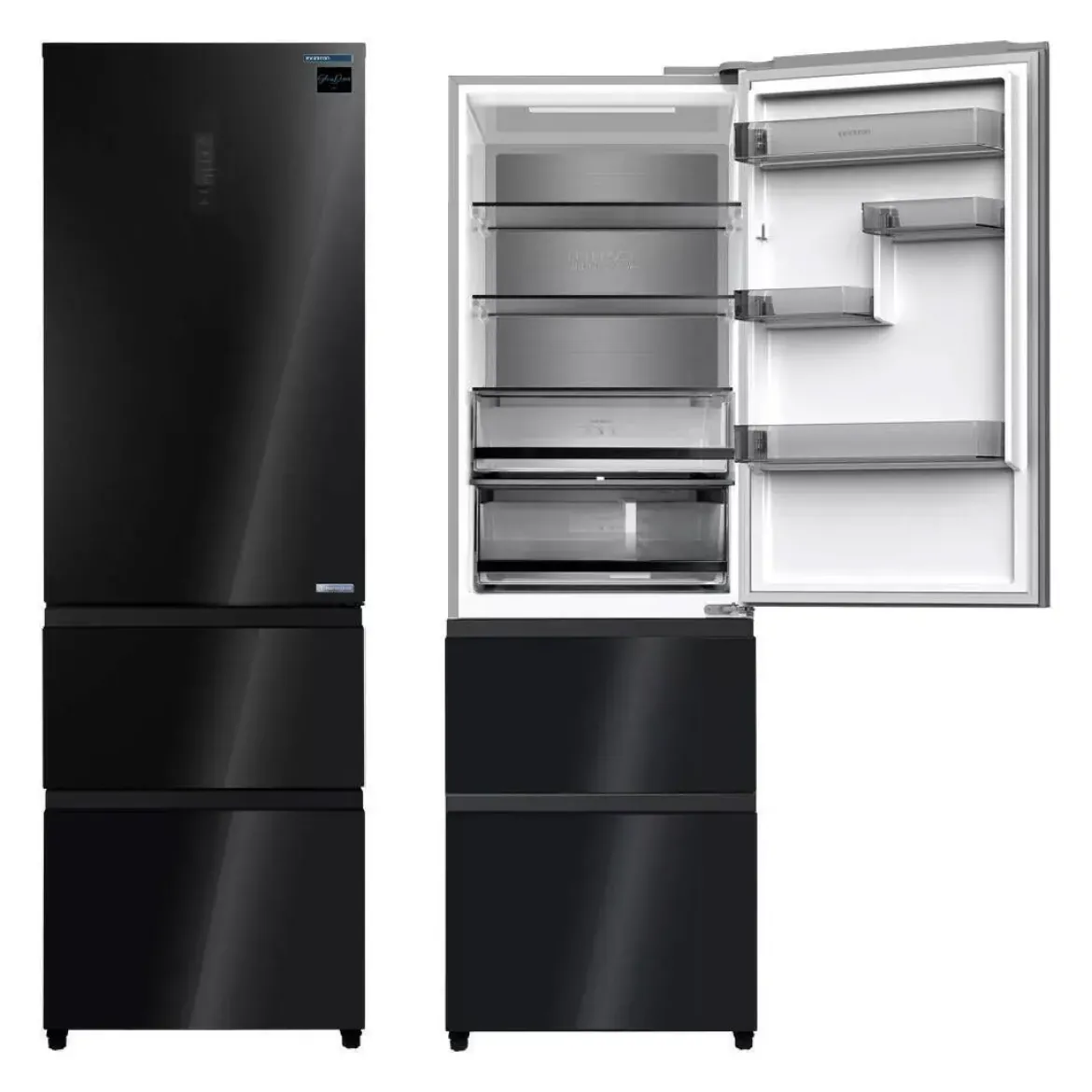 Frigorífico Combi Francés INFINITON Cristal Negro 401 L FRD401T91NEG