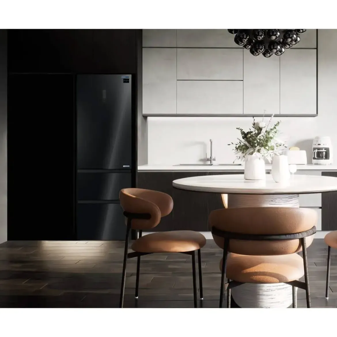 Frigorífico Combi Francés INFINITON Cristal Negro 401 L FRD401T91NEG