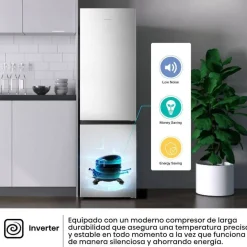 Frigorífico Combi HISENSE Clase A de Acero Inoxidable 336L RB440N4ACA