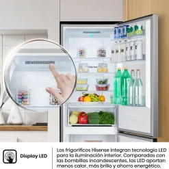 Frigorífico Combi Hisense Inox 304 L Total No Frost Clase E RB390N4ACE
