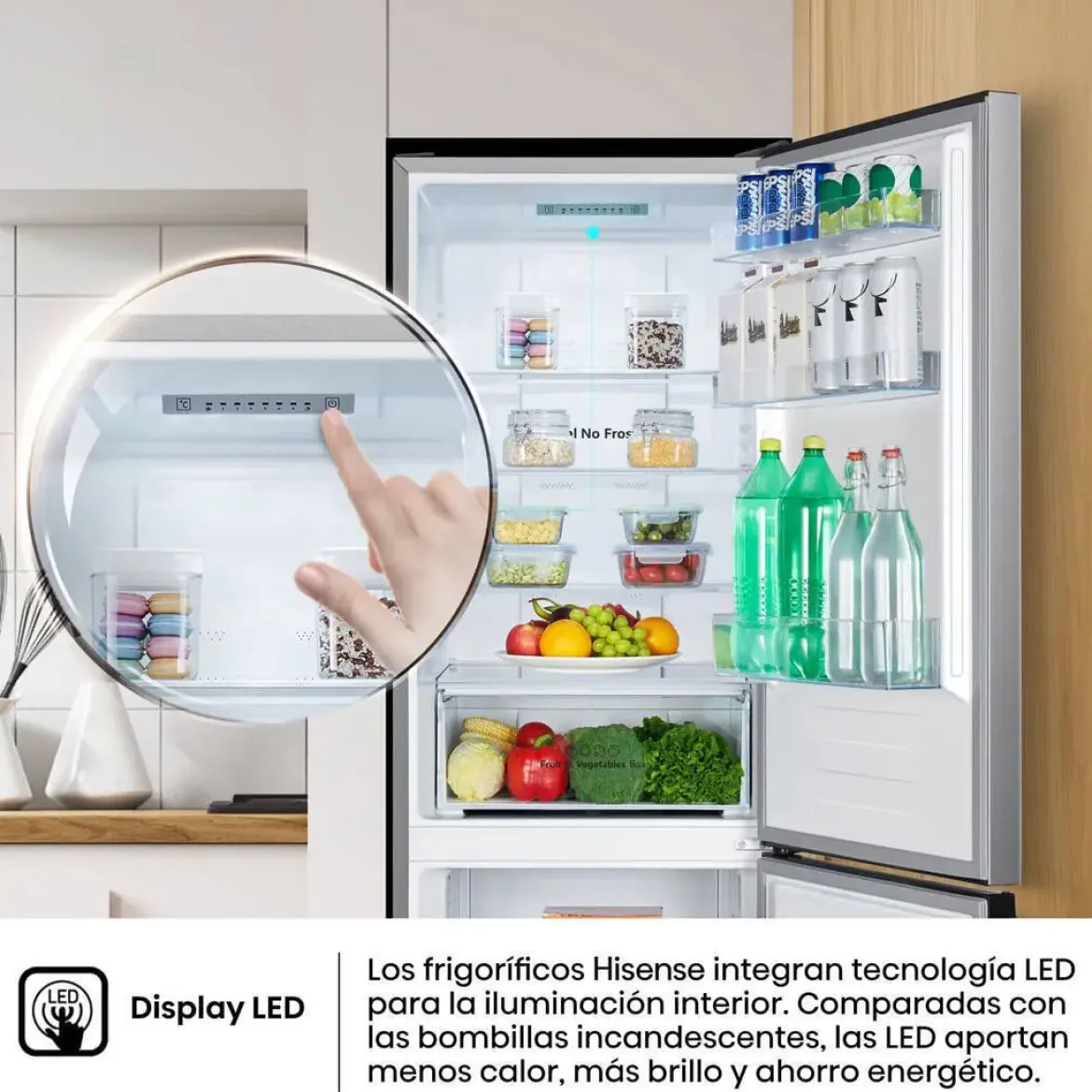 Frigorífico Combi Hisense Inox 304 L Total No Frost Clase E RB390N4ACE