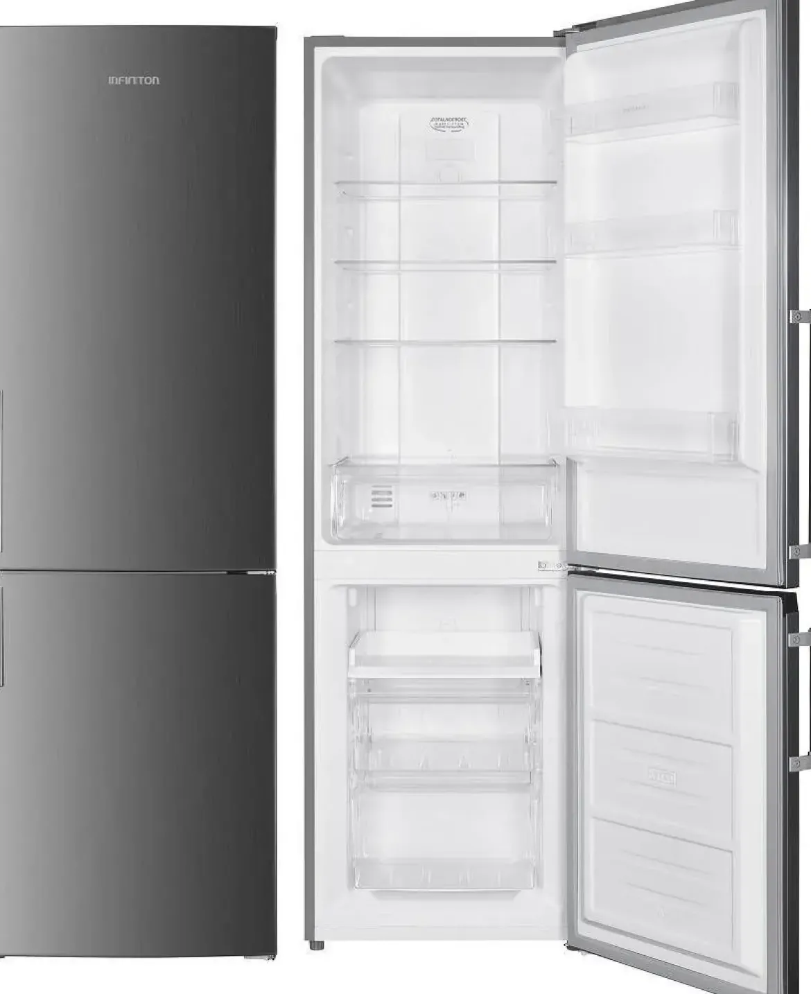 Frigorífico Combi INFINITON No Frost Inox 253L E FGC253C80XEH