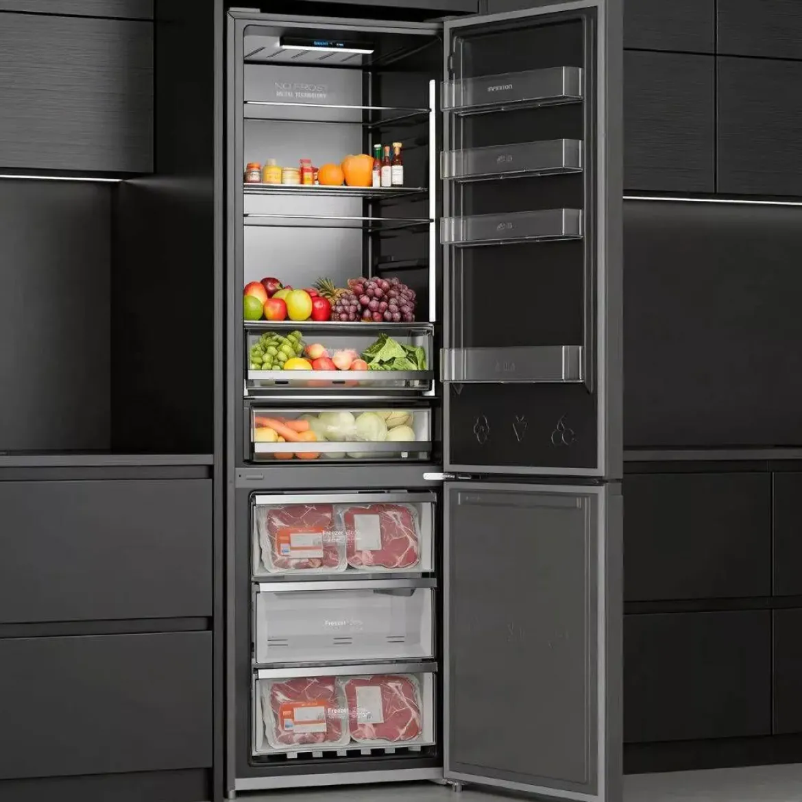 Frigorífico Combi Infiniton Total No Frost 405L Dark Inox FGC405C20DAN