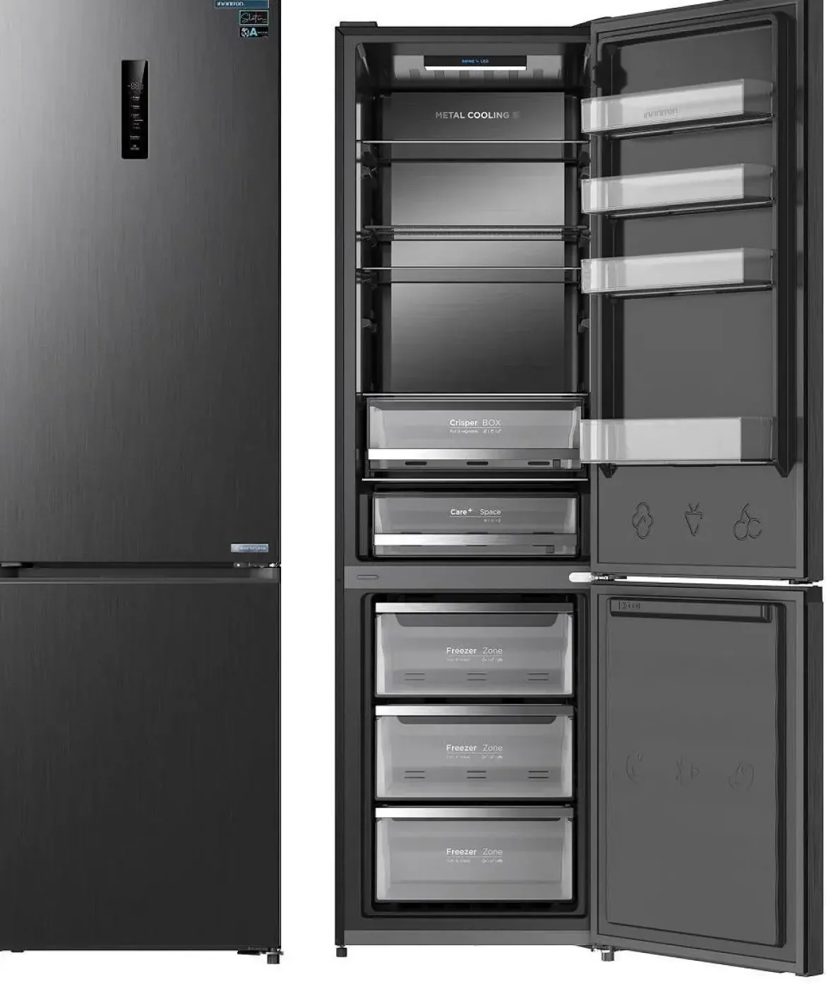 Frigorífico Combi Infiniton Total No Frost 405L Dark Inox FGC405C20DAN