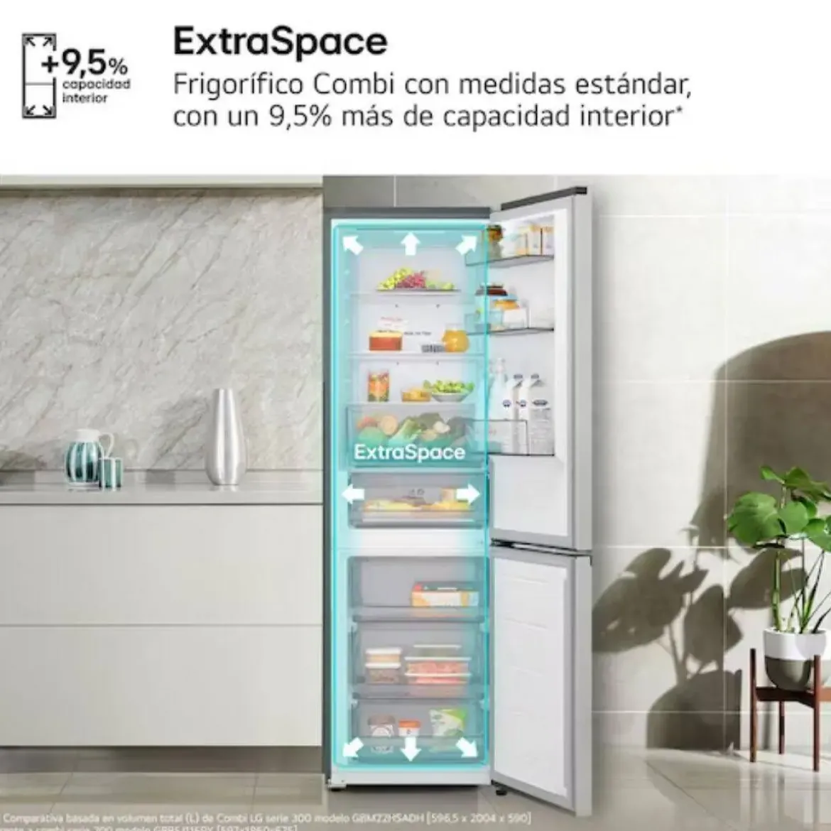 Frigorífico Combi Inox Door Cooling Clase D LG GBBSJ11DPY