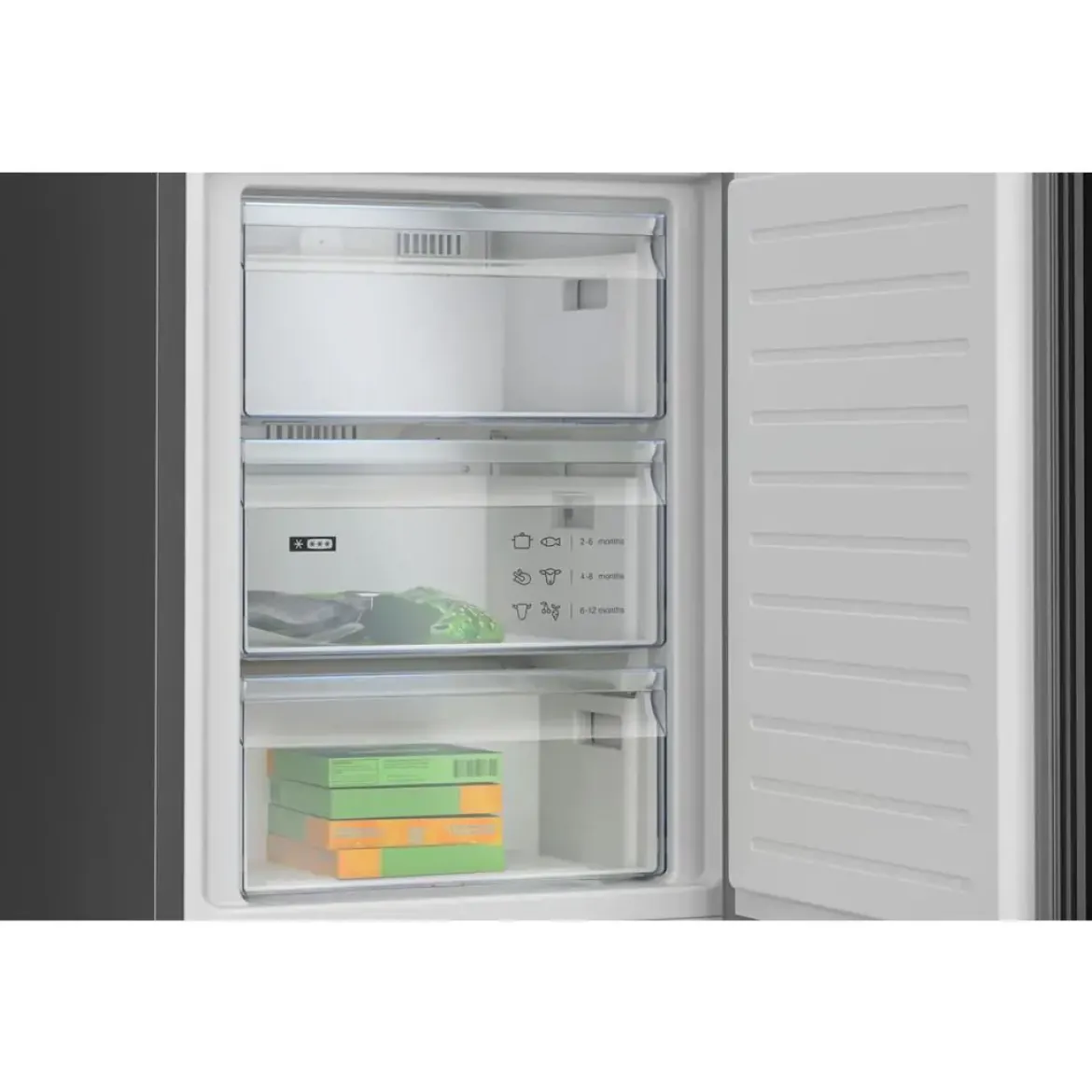Frigorífico Combinado No Frost en Cristal Negro BALAY 3KFC869NI