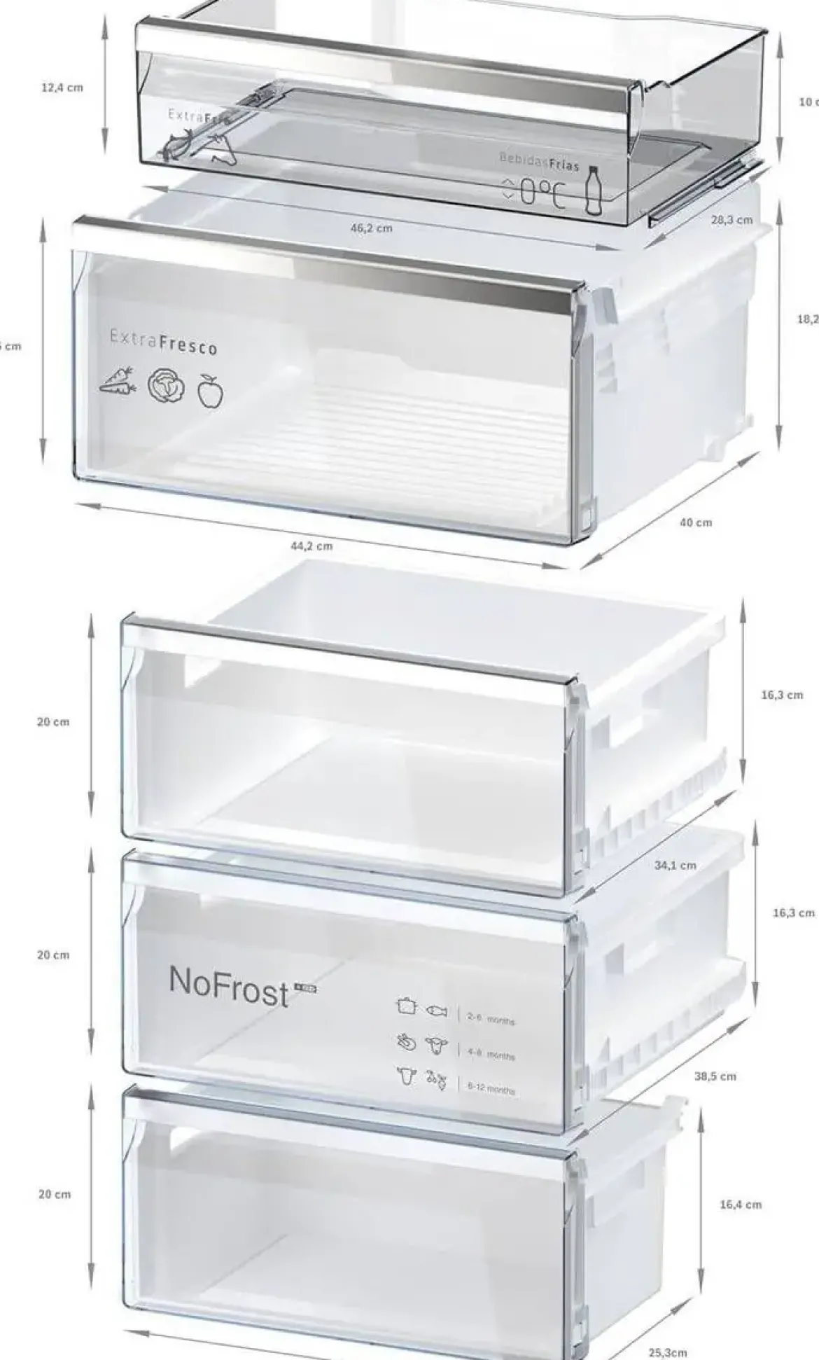 Frigorífico Combinado No Frost Cristal Blanco BALAY 3KFC869BI