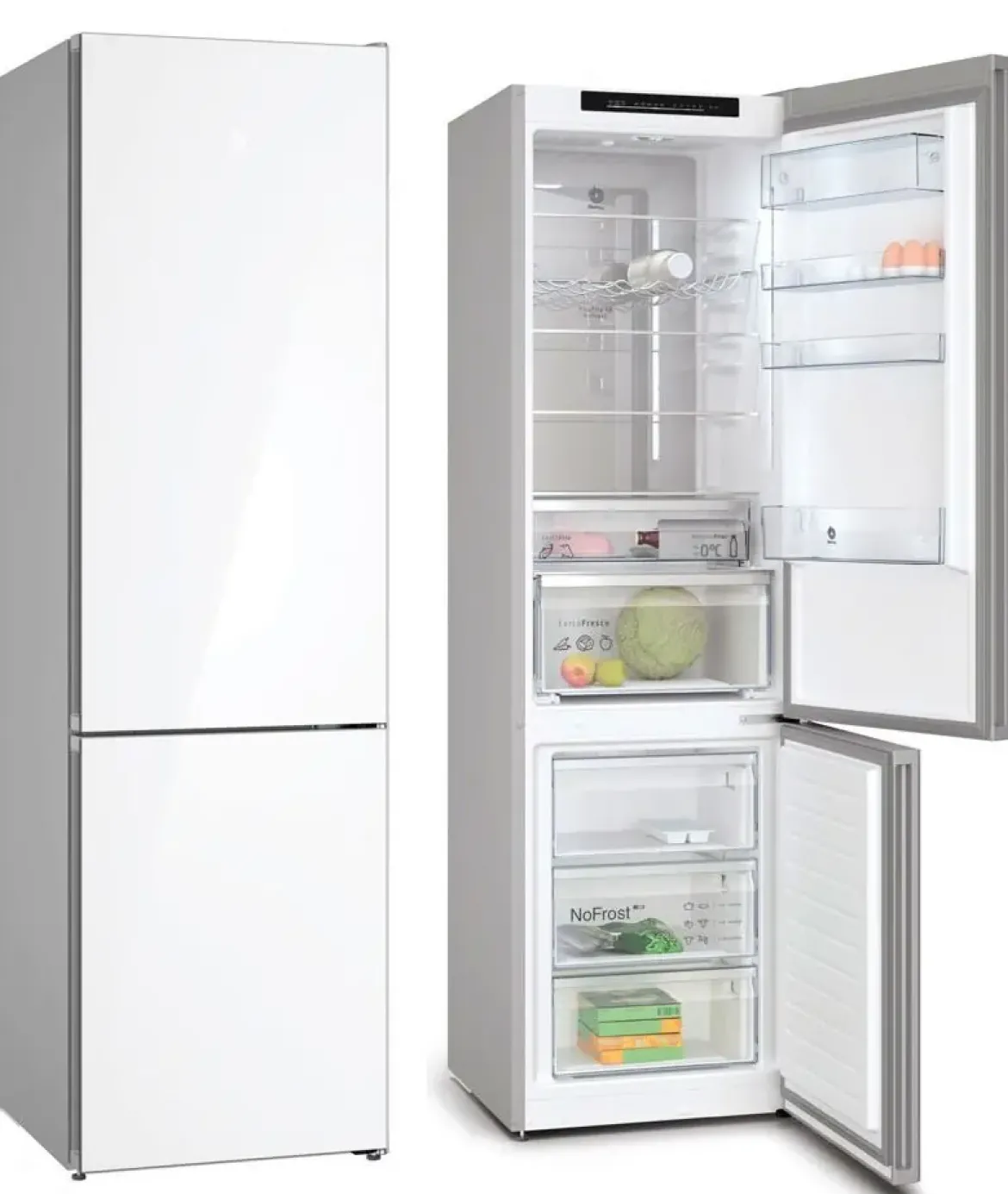 Frigorífico Combinado No Frost Cristal Blanco BALAY 3KFC869BI