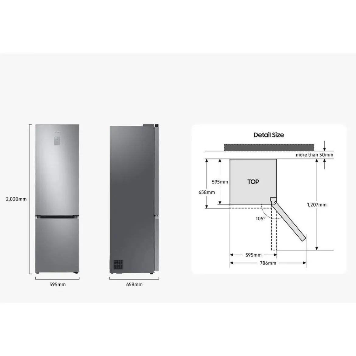 Frigorífico Combi SAMSUNG 387 L Clase A Acero Inoxidable RB38C607AS9/EF