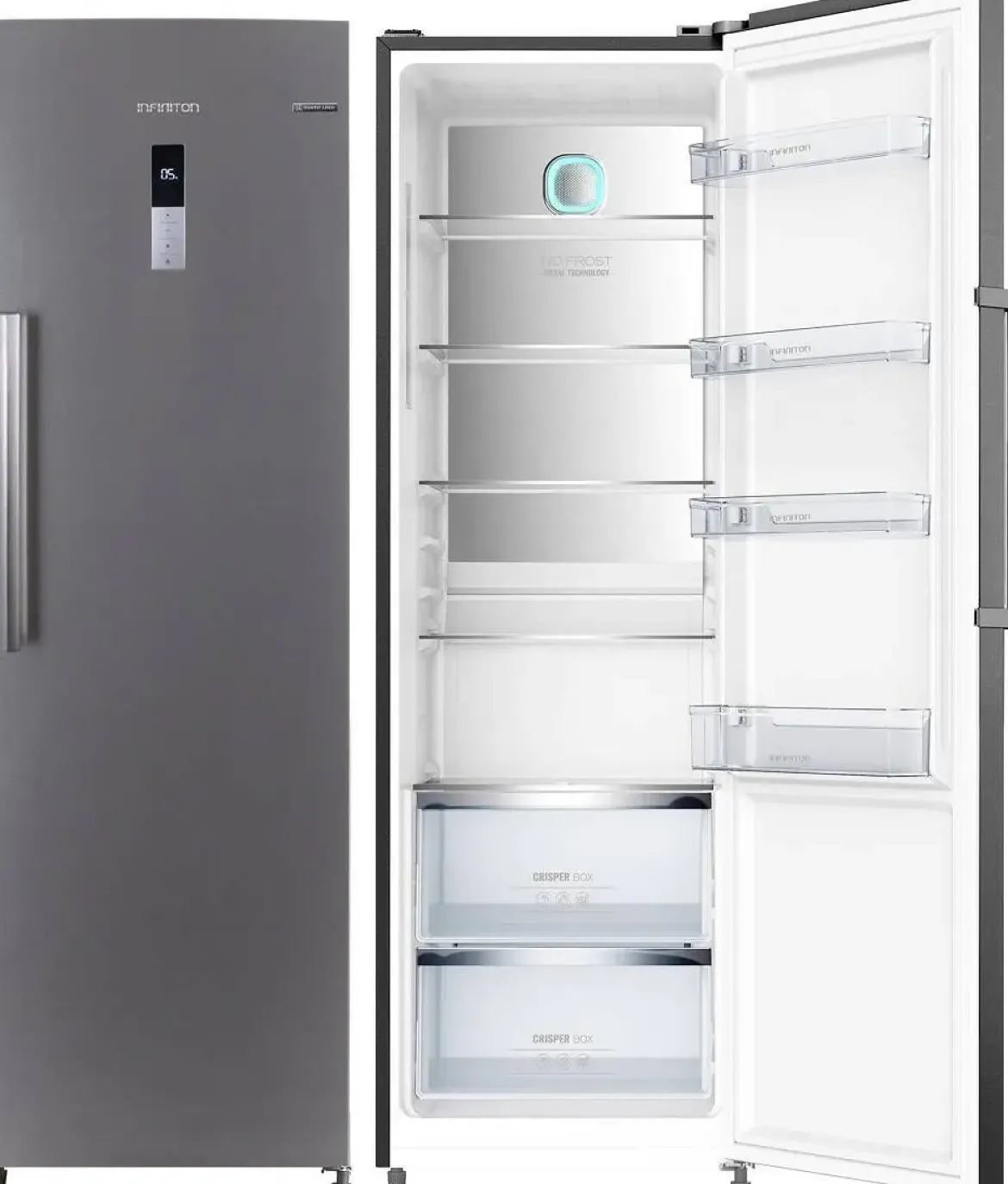 Frigorífico INFINITON 1 Puerta Inox 375L Eficiencia E CL360L85XEN