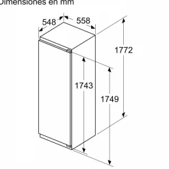 Frigorífico 1 Puerta Integrable Balay 177x56cm E 3FIE734S