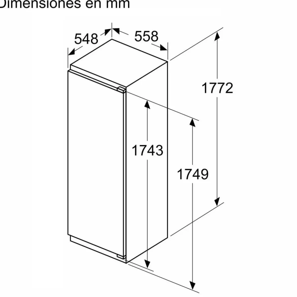 Frigorífico 1 Puerta Integrable Balay 177x56cm E 3FIE734S