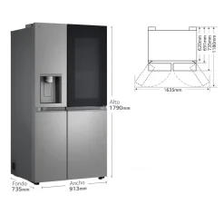 Frigorífico Side by Side LG 179 cm Clase D GSXE80PYBD