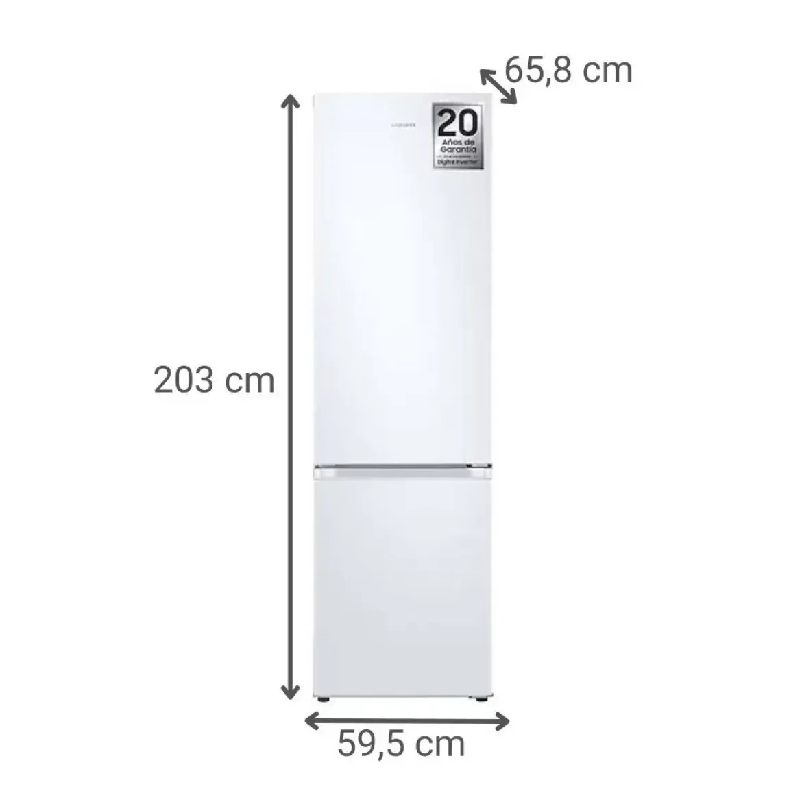 Frigorifico Combi SAMSUNG 390L Clase C con Smart IA RB38C605CWW