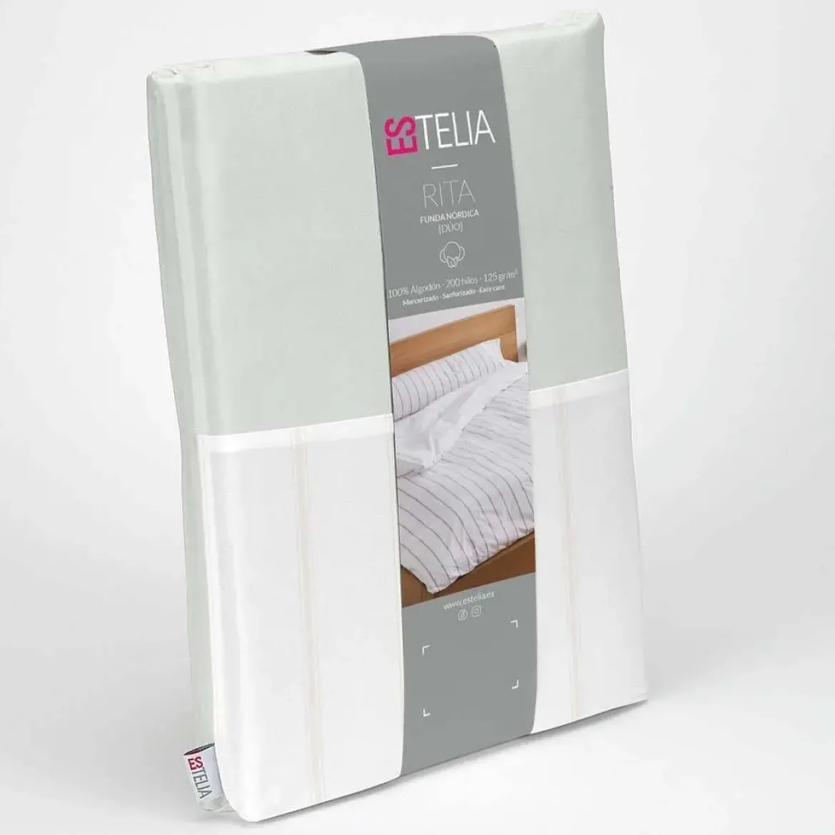 Funda Nórdica 200 Hilos Cama 150 RITA Piedra