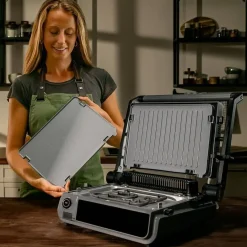 Grill Eléctrico Smokeless 2000 W con Función Smash ROCK`NGRILL CECOTEC A01_EU01_109142