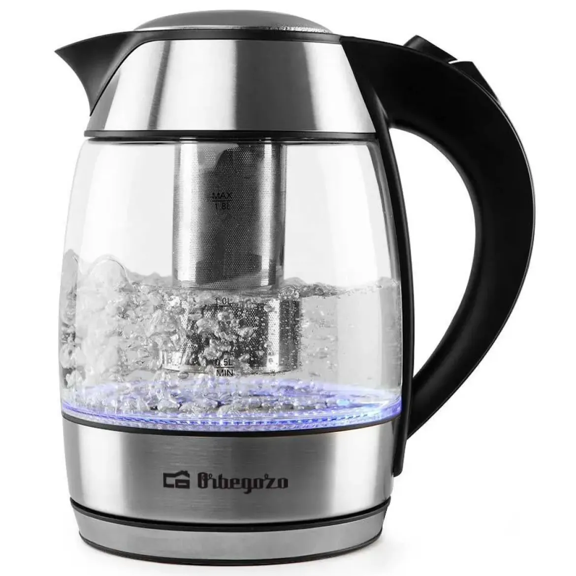 Hervidor Orbegozo Cristal 1.8L Filtro Inox BPA Free KT6040