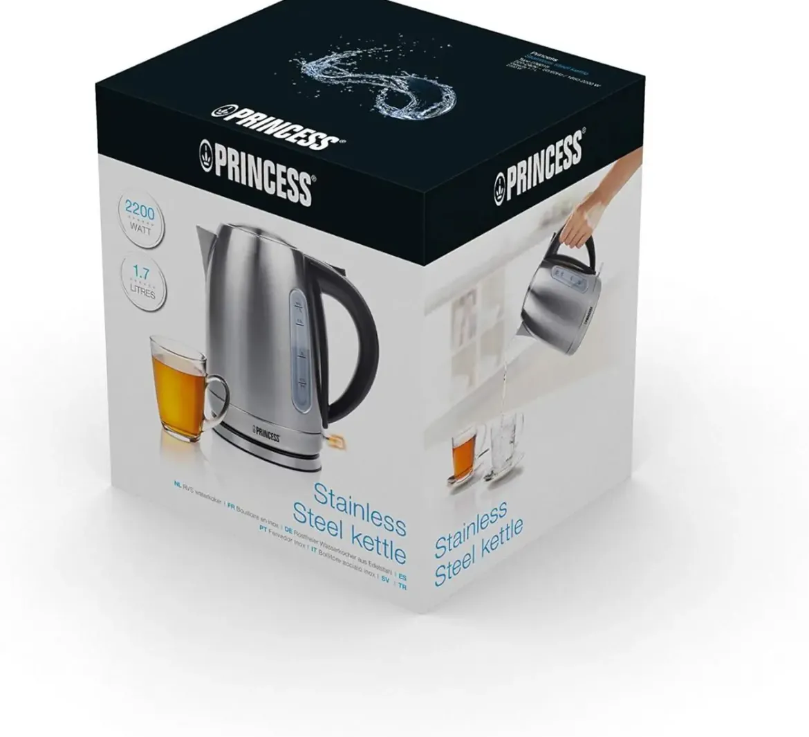 Hervidor PRINCESS 2200 W 1,7 L. Acero Inox 236018