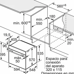 Horno Balay Multifunción 71L Clase A+ Inox Abatible 3HB4131X3