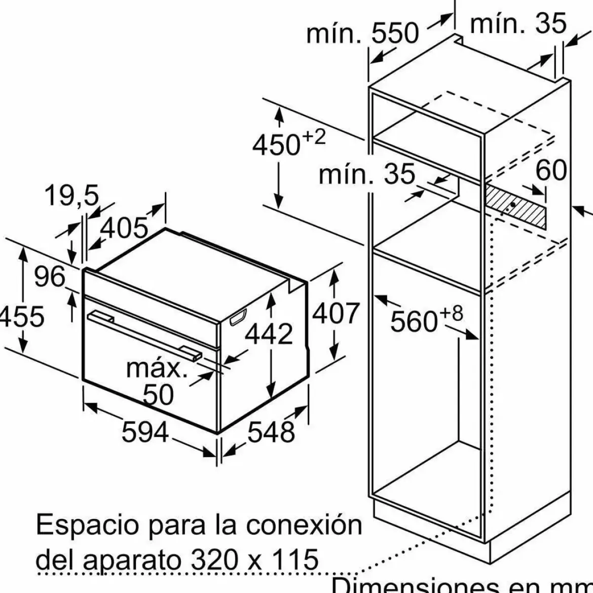 Horno Compacto Balay Multifunción 45cm 71L Cristal Negro Inox 3CB4130X3