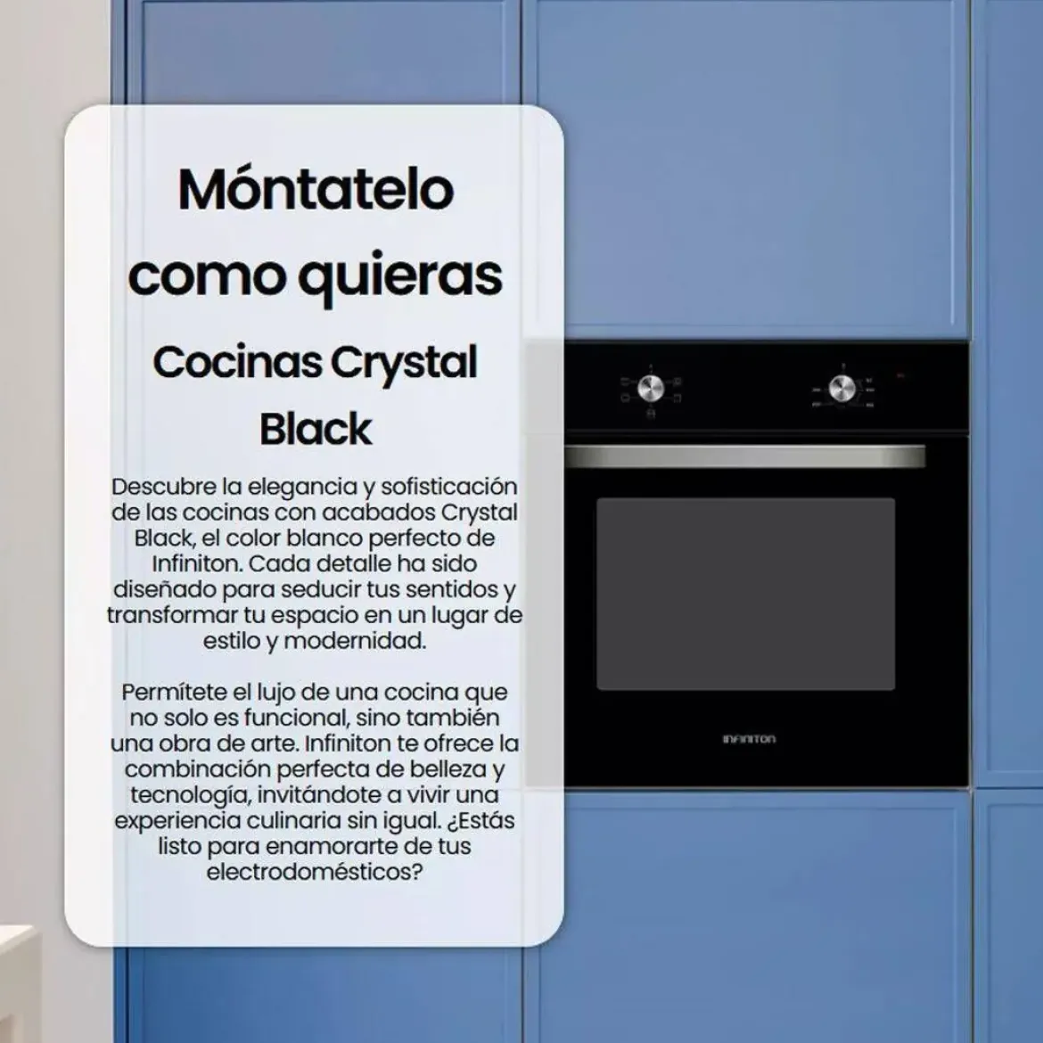 Horno INFINITON 70L Cristal Negro A 3000W 4L70BK