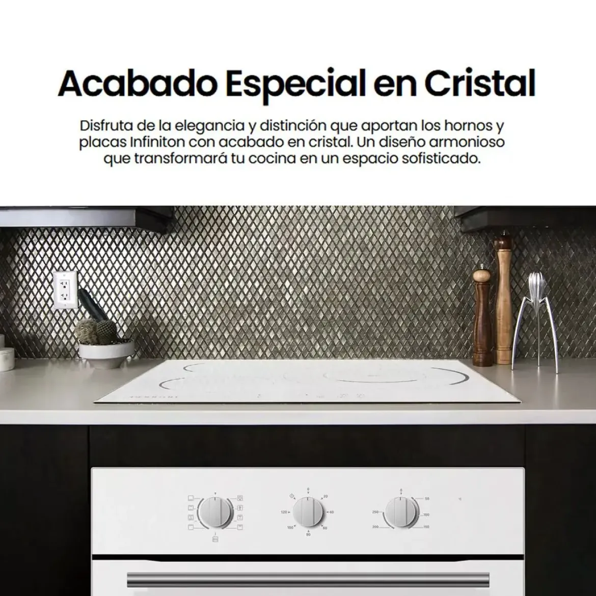 Horno multifunción INFINITON 65L Cristal Blanco A 818LB